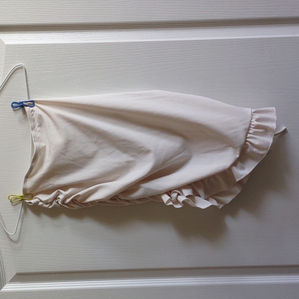 Cream Mini Scrunch Skirt, Medium